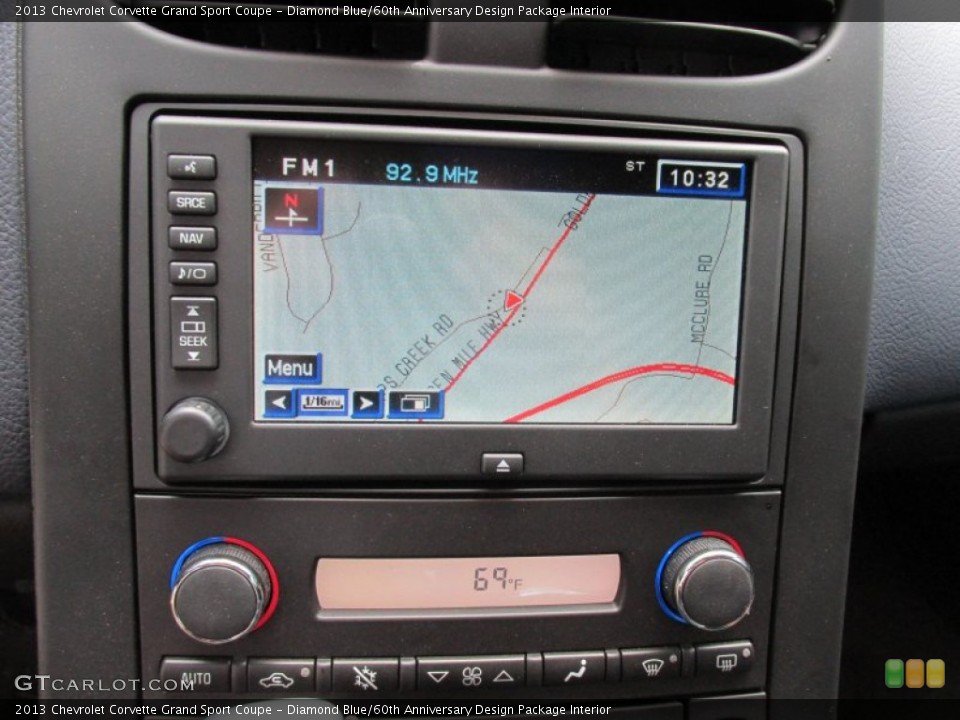 Diamond Blue/60th Anniversary Design Package Interior Navigation for the 2013 Chevrolet Corvette Grand Sport Coupe #95448251