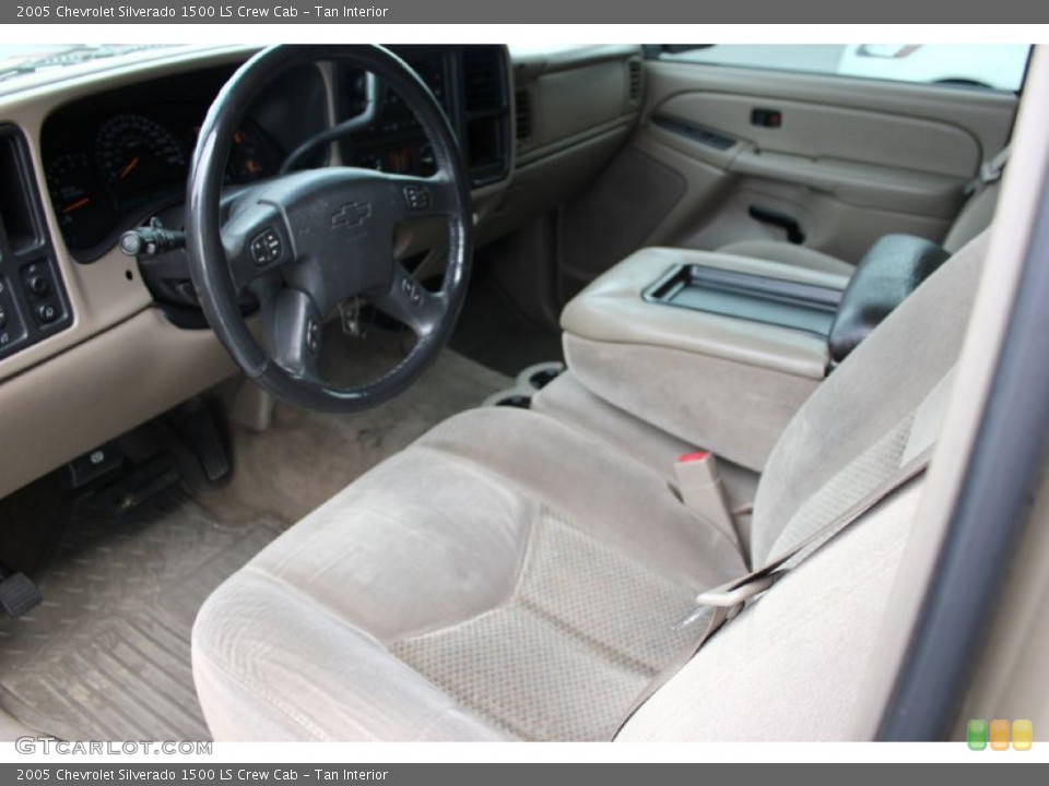 Tan Interior Photo for the 2005 Chevrolet Silverado 1500 LS Crew Cab #95448989