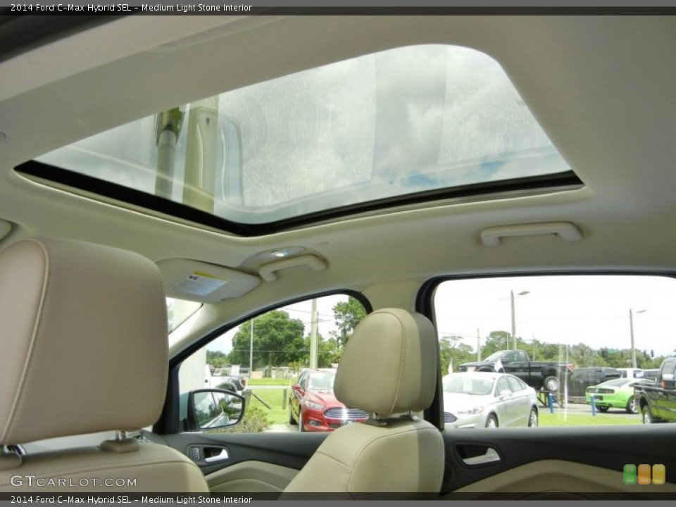 Medium Light Stone Interior Sunroof for the 2014 Ford C-Max Hybrid SEL #95455032