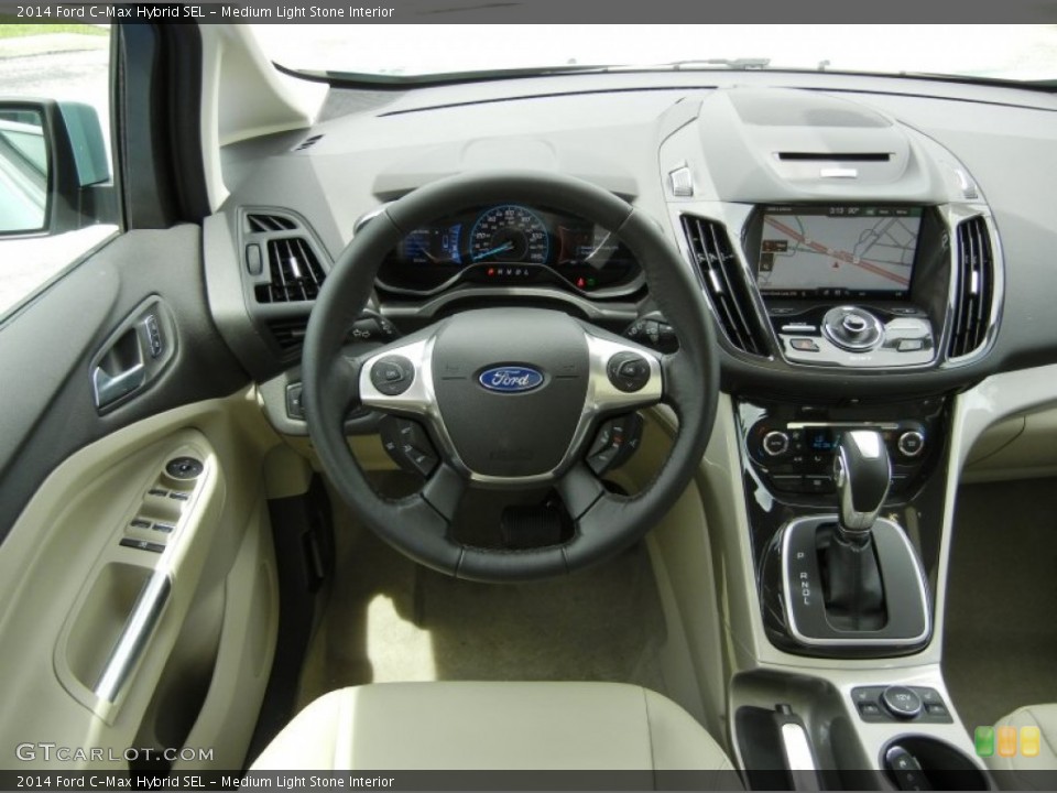 Medium Light Stone Interior Dashboard for the 2014 Ford C-Max Hybrid SEL #95455059