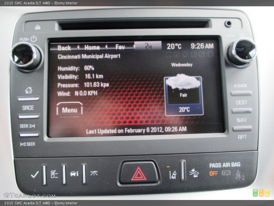 Ebony Interior Controls for the 2015 GMC Acadia SLT AWD #95457761