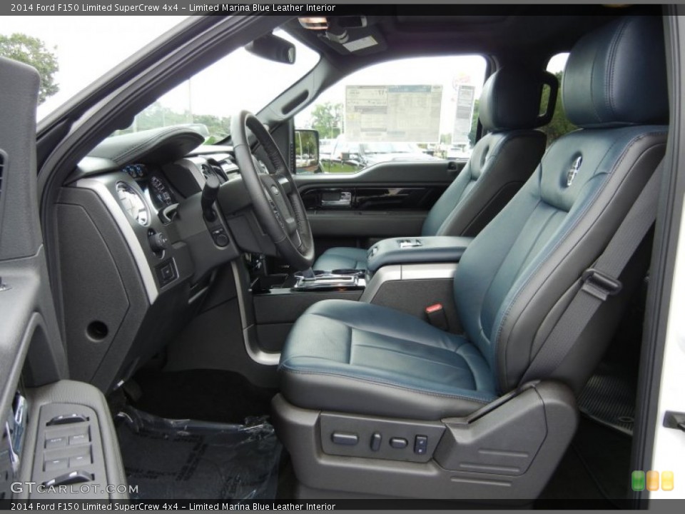 Limited Marina Blue Leather Interior Photo for the 2014 Ford F150 Limited SuperCrew 4x4 #95457842