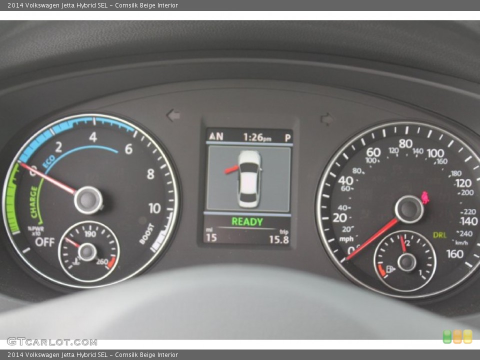Cornsilk Beige Interior Gauges for the 2014 Volkswagen Jetta Hybrid SEL #95462570