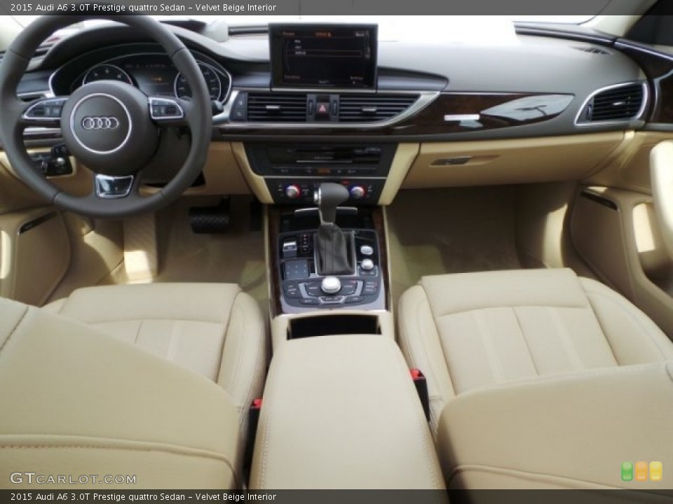 Velvet Beige Interior Dashboard for the 2015 Audi A6 3.0T Prestige quattro Sedan #95465216