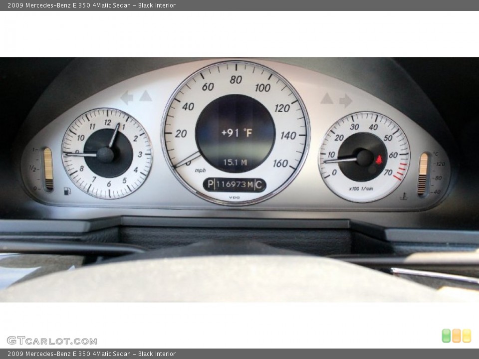 Black Interior Gauges for the 2009 Mercedes-Benz E 350 4Matic Sedan #95466878