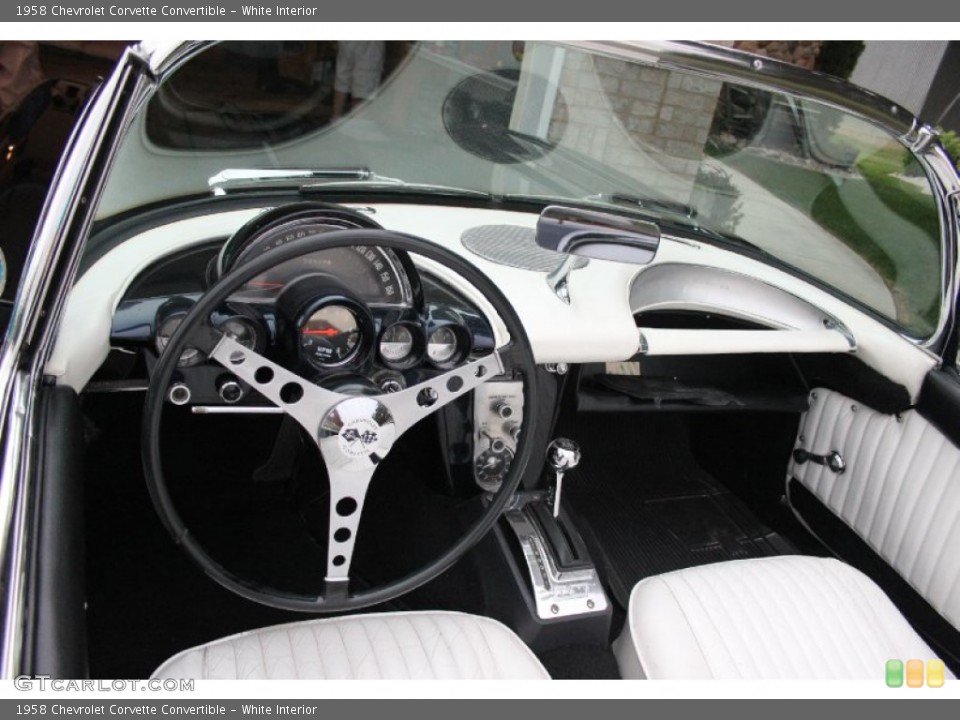 White Interior Photo for the 1958 Chevrolet Corvette Convertible #95471945