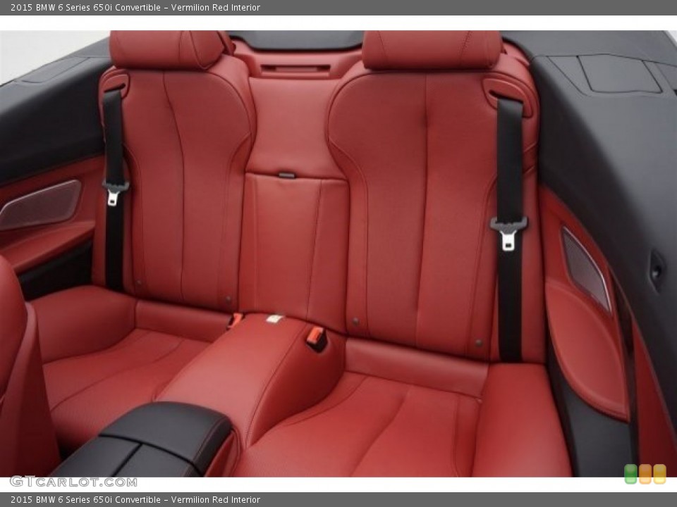 Vermilion Red Interior Rear Seat for the 2015 BMW 6 Series 650i Convertible #95472386