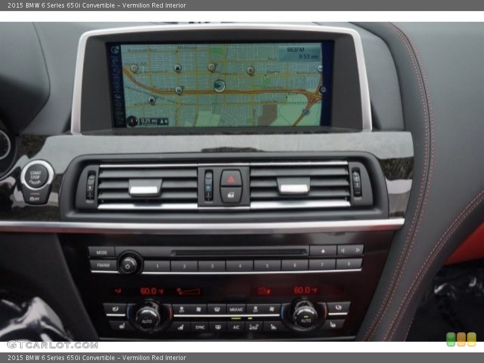 Vermilion Red Interior Navigation for the 2015 BMW 6 Series 650i Convertible #95472452