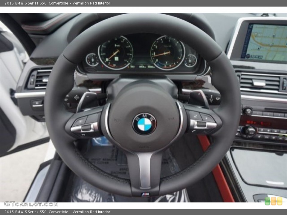 Vermilion Red Interior Steering Wheel for the 2015 BMW 6 Series 650i Convertible #95472473