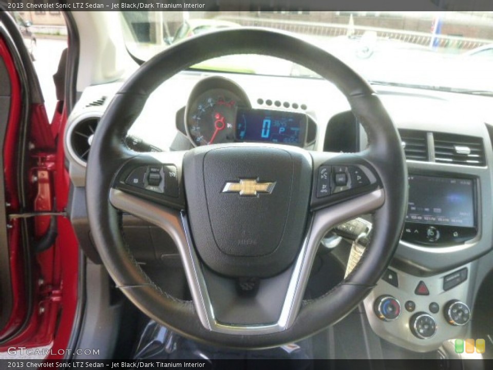 Jet Black/Dark Titanium Interior Steering Wheel for the 2013 Chevrolet Sonic LTZ Sedan #95473418