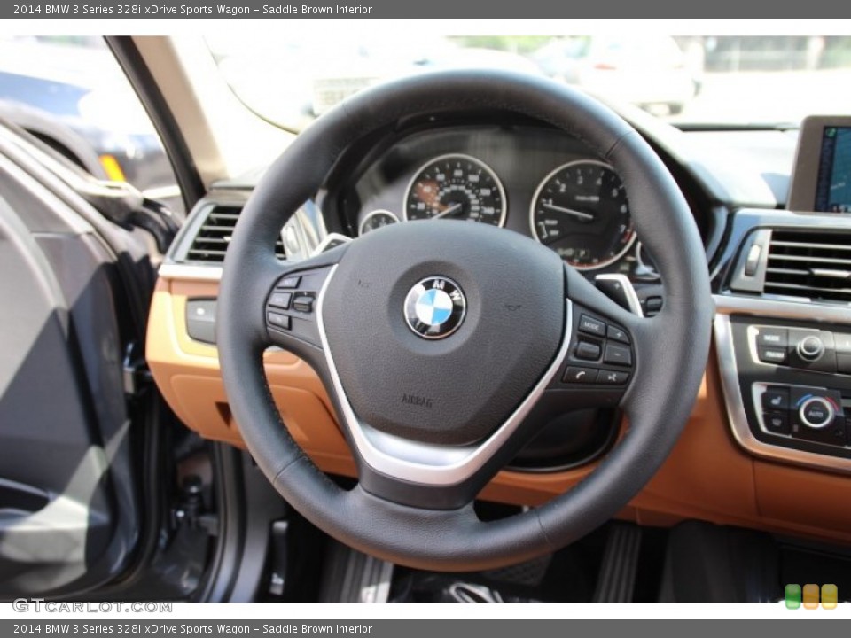Saddle Brown Interior Steering Wheel for the 2014 BMW 3 Series 328i xDrive Sports Wagon #95479032