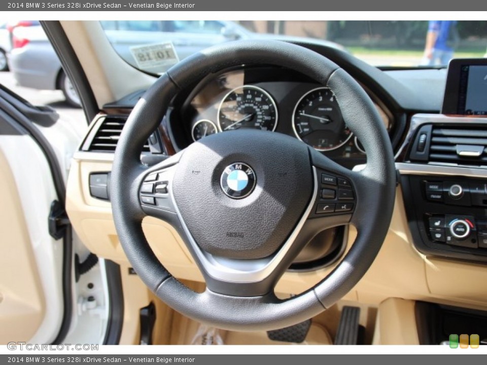 Venetian Beige Interior Steering Wheel for the 2014 BMW 3 Series 328i xDrive Sedan #95482001