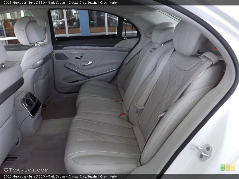 Crystal Grey/Seashell Grey Interior Rear Seat for the 2015 Mercedes-Benz S 550 4Matic Sedan #95490940