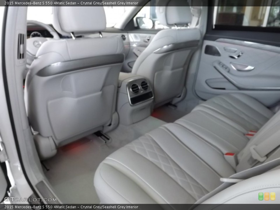 Crystal Grey/Seashell Grey Interior Rear Seat for the 2015 Mercedes-Benz S 550 4Matic Sedan #95490989