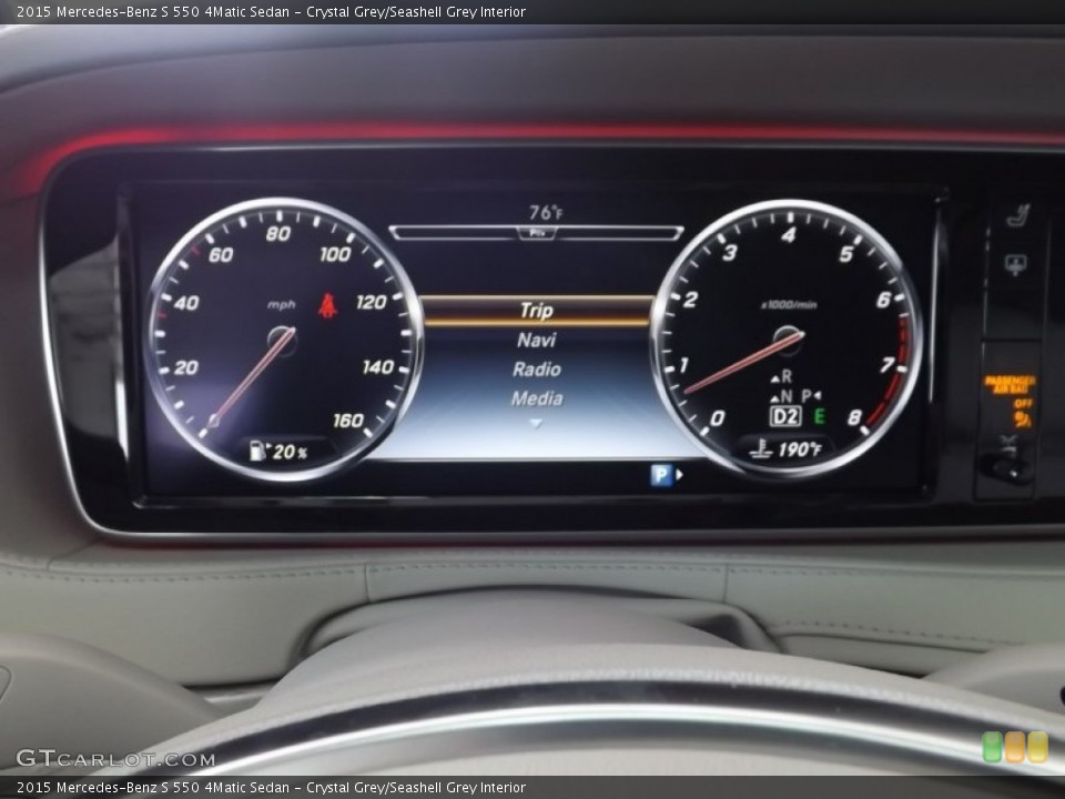 Crystal Grey/Seashell Grey Interior Gauges for the 2015 Mercedes-Benz S 550 4Matic Sedan #95491127
