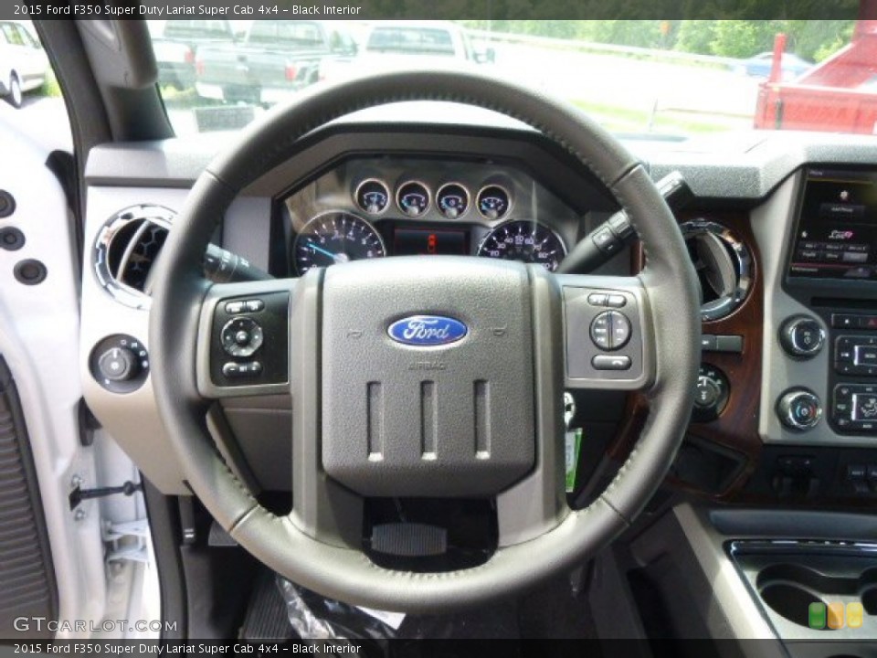 Black Interior Steering Wheel for the 2015 Ford F350 Super Duty Lariat Super Cab 4x4 #95492525
