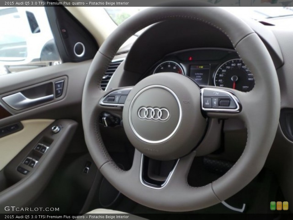 Pistachio Beige Interior Steering Wheel for the 2015 Audi Q5 3.0 TFSI Premium Plus quattro #95501750
