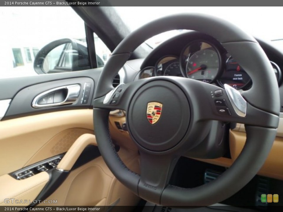Black/Luxor Beige Interior Steering Wheel for the 2014 Porsche Cayenne GTS #95506796