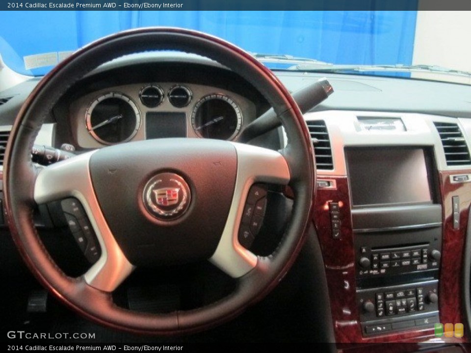 Ebony/Ebony Interior Steering Wheel for the 2014 Cadillac Escalade Premium AWD #95508752