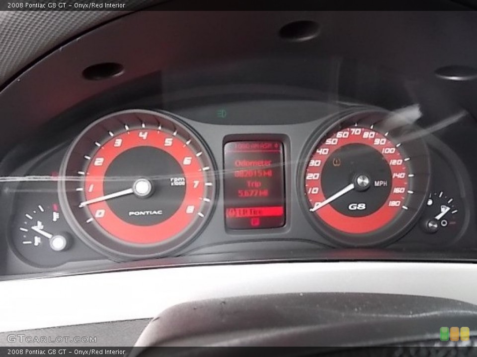 Onyx/Red Interior Gauges for the 2008 Pontiac G8 GT #95518970