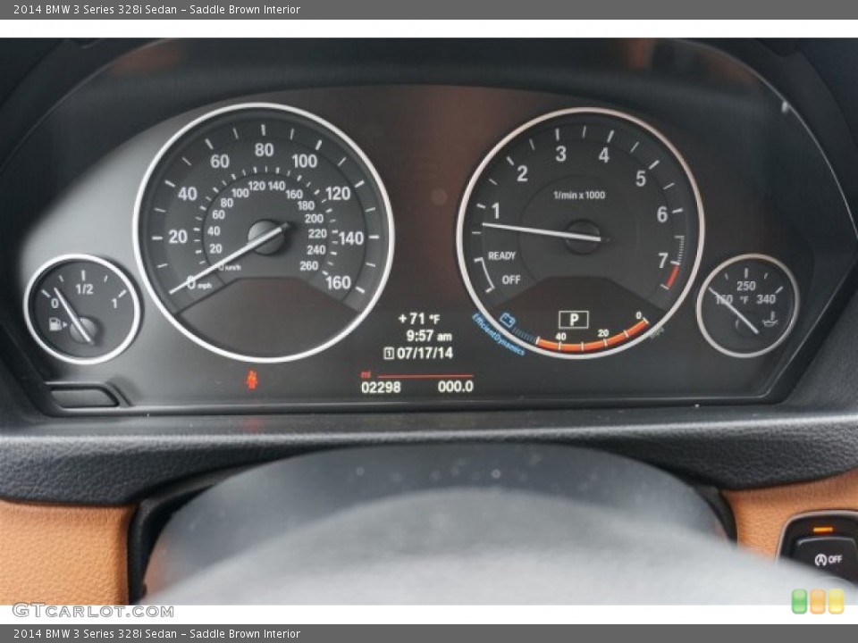 Saddle Brown Interior Gauges for the 2014 BMW 3 Series 328i Sedan #95521602