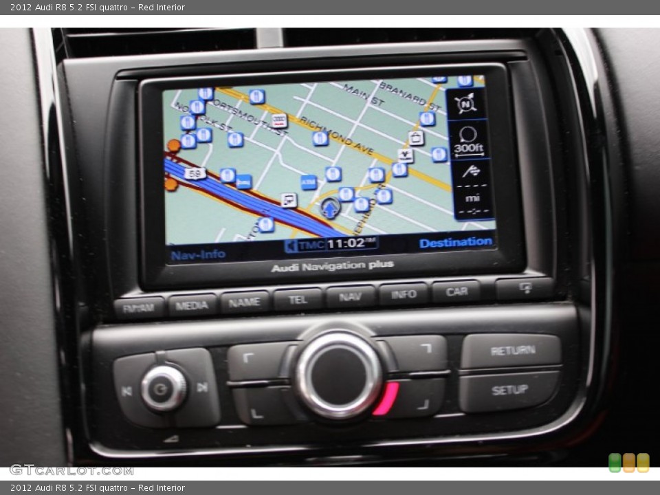 Red Interior Navigation for the 2012 Audi R8 5.2 FSI quattro #95544288