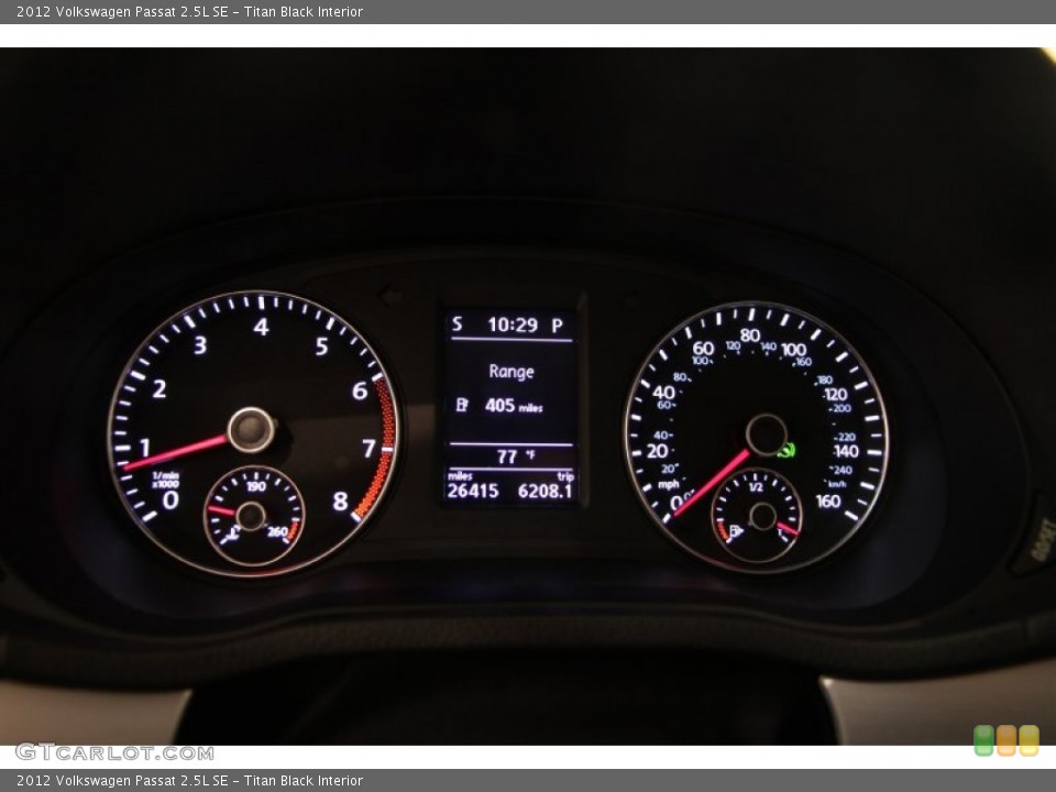 Titan Black Interior Gauges for the 2012 Volkswagen Passat 2.5L SE #95592004
