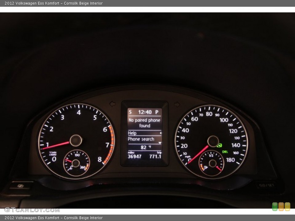 Cornsilk Beige Interior Gauges for the 2012 Volkswagen Eos Komfort #95592595