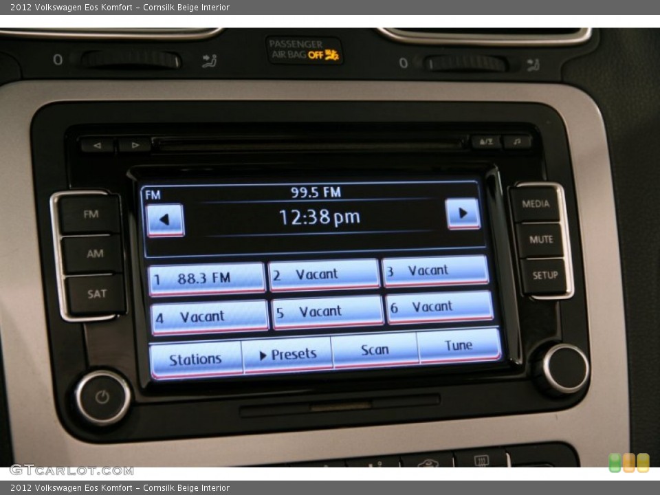 Cornsilk Beige Interior Controls for the 2012 Volkswagen Eos Komfort #95592634