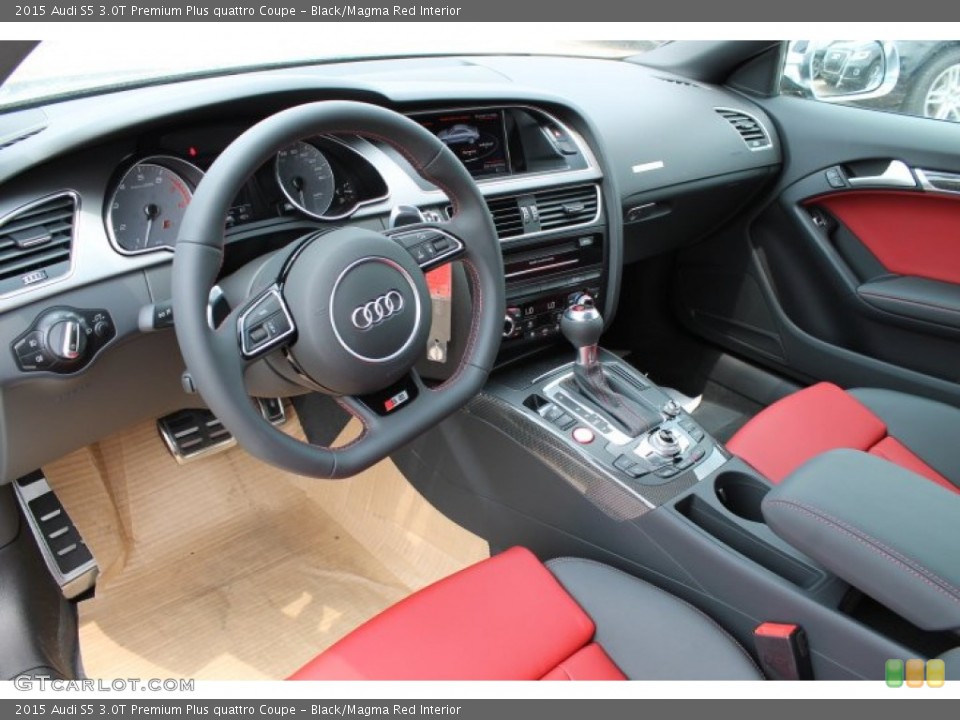 Black/Magma Red Interior Photo for the 2015 Audi S5 3.0T Premium Plus quattro Coupe #95610272
