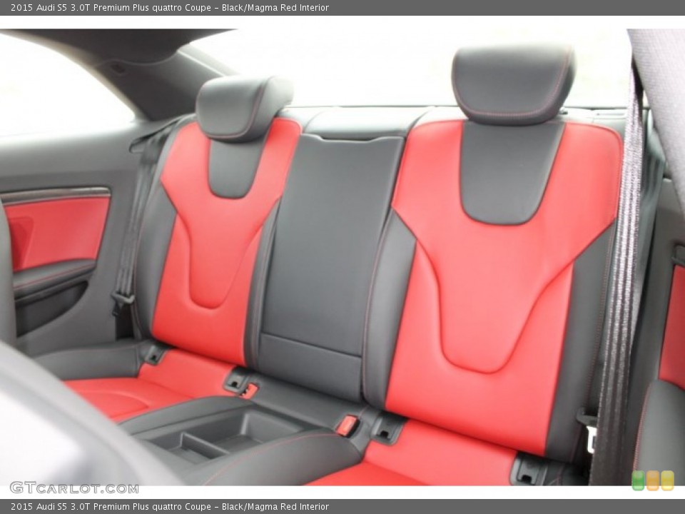 Black/Magma Red Interior Rear Seat for the 2015 Audi S5 3.0T Premium Plus quattro Coupe #95610540