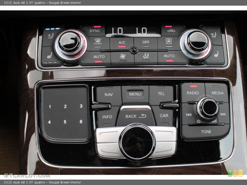 Nougat Brown Interior Controls for the 2015 Audi A8 3.0T quattro #95648486