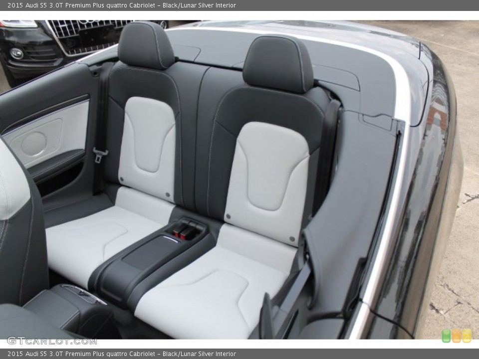 Black/Lunar Silver Interior Rear Seat for the 2015 Audi S5 3.0T Premium Plus quattro Cabriolet #95650161