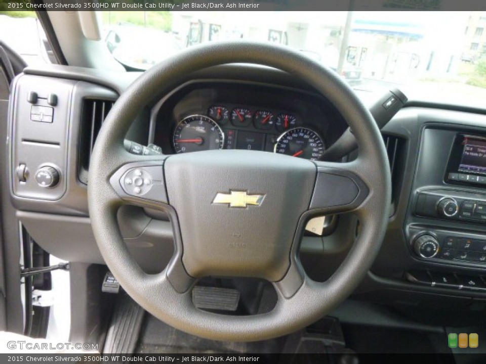 Jet Black/Dark Ash Interior Steering Wheel for the 2015 Chevrolet Silverado 3500HD WT Double Cab Utility #95661730