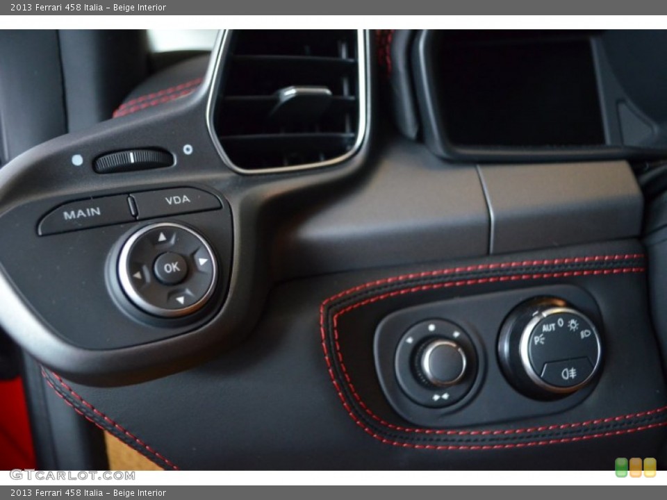 Beige Interior Controls for the 2013 Ferrari 458 Italia #95664070