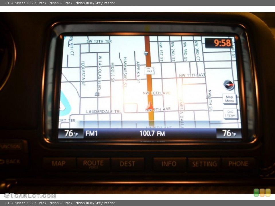 Track Edition Blue/Gray Interior Navigation for the 2014 Nissan GT-R Track Edition #95666248