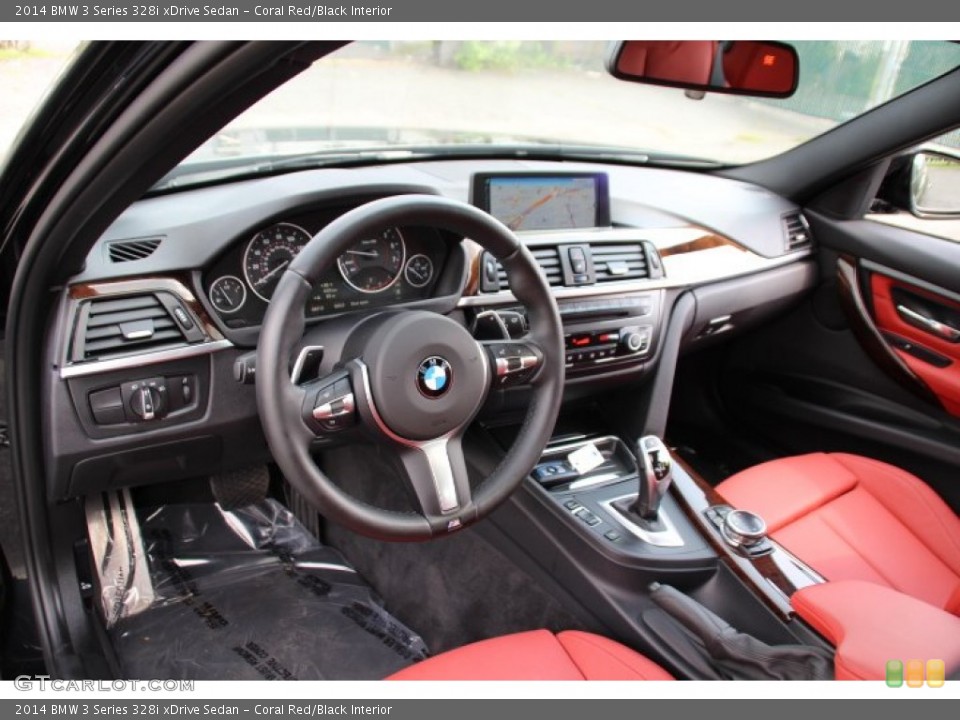 Coral Red/Black Interior Dashboard for the 2014 BMW 3 Series 328i xDrive Sedan #95672649