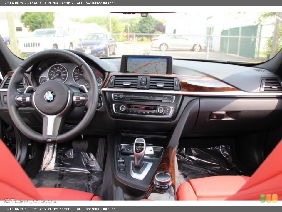 Coral Red/Black Interior Dashboard for the 2014 BMW 3 Series 328i xDrive Sedan #95672718