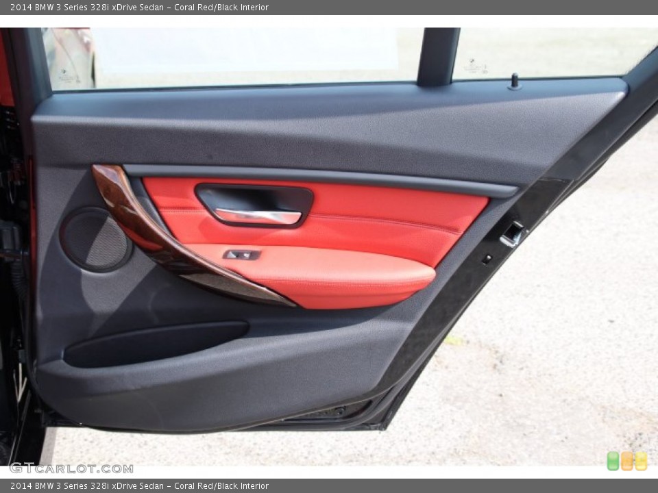 Coral Red/Black Interior Door Panel for the 2014 BMW 3 Series 328i xDrive Sedan #95672868