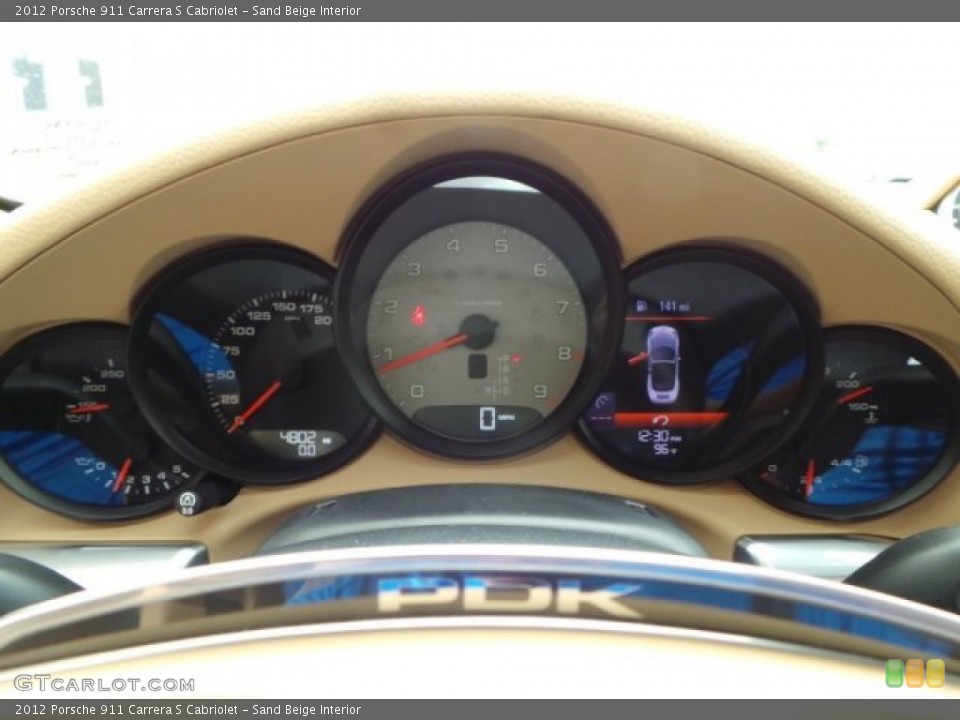 Sand Beige Interior Gauges for the 2012 Porsche 911 Carrera S Cabriolet #95694462