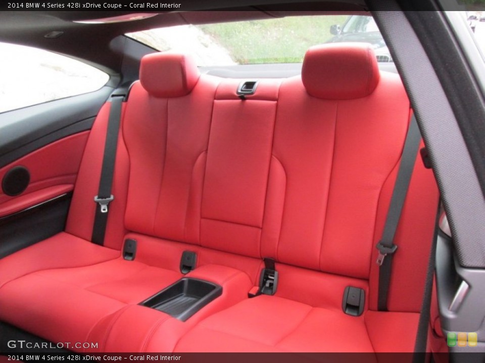 Coral Red Interior Rear Seat for the 2014 BMW 4 Series 428i xDrive Coupe #95709599
