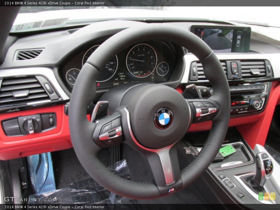 Coral Red Interior Steering Wheel for the 2014 BMW 4 Series 428i xDrive Coupe #95709626