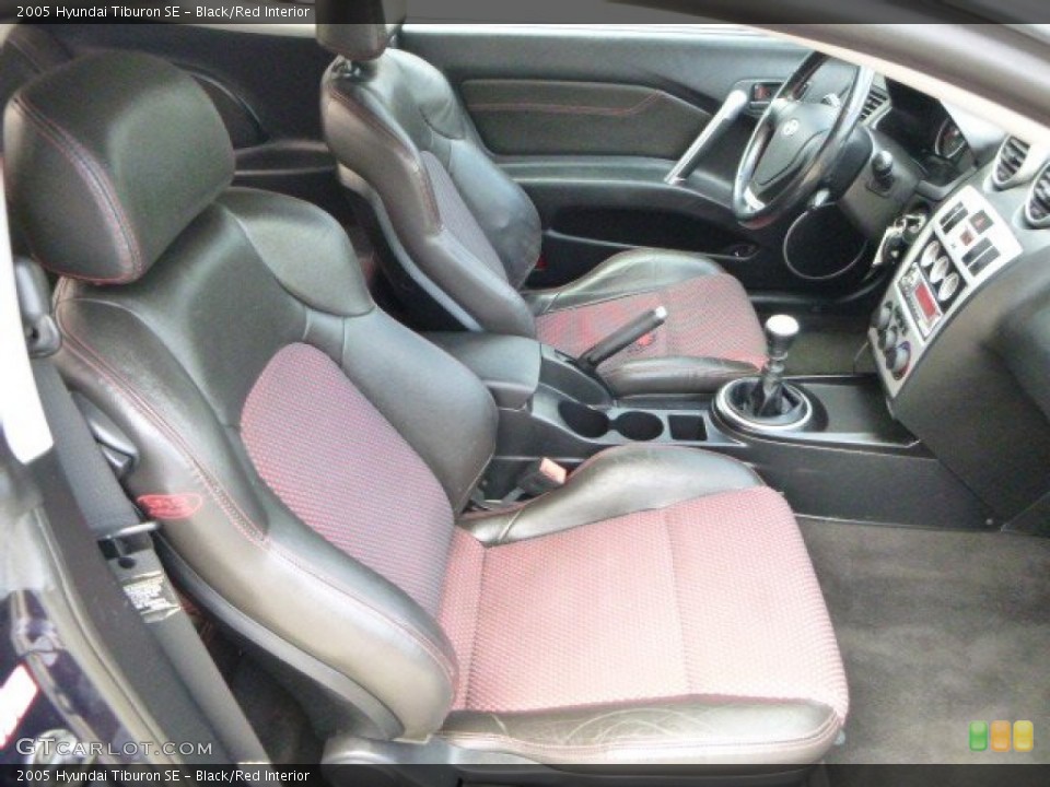Black/Red Interior Front Seat for the 2005 Hyundai Tiburon SE #95710448