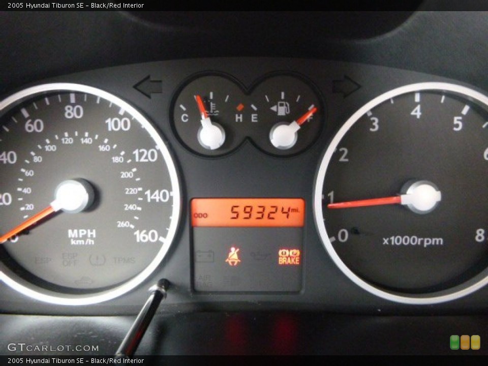 Black/Red Interior Gauges for the 2005 Hyundai Tiburon SE #95710676