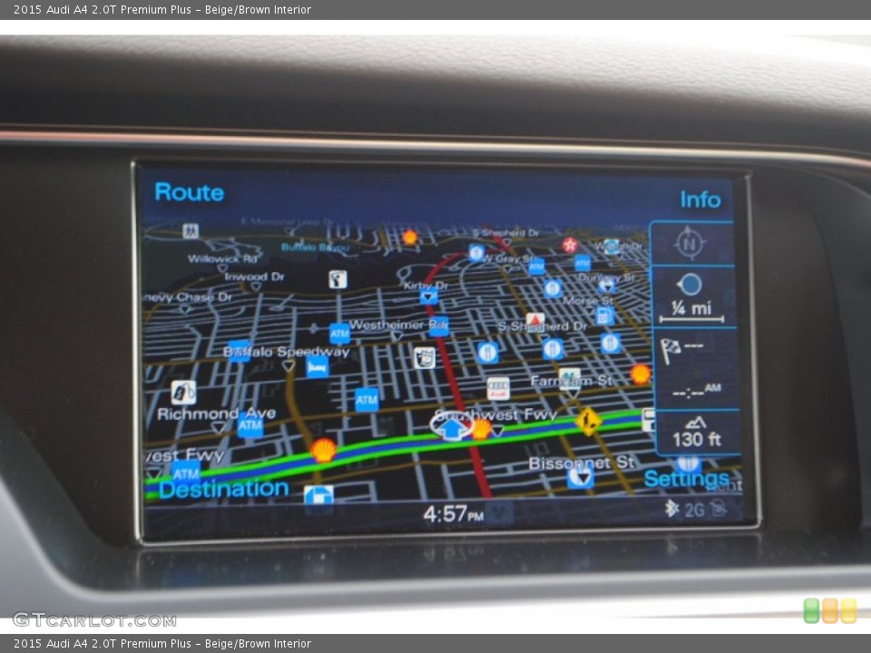 Beige/Brown Interior Navigation for the 2015 Audi A4 2.0T Premium Plus #95718272