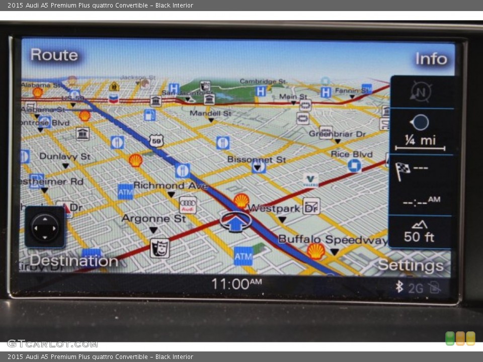 Black Interior Navigation for the 2015 Audi A5 Premium Plus quattro Convertible #95723609