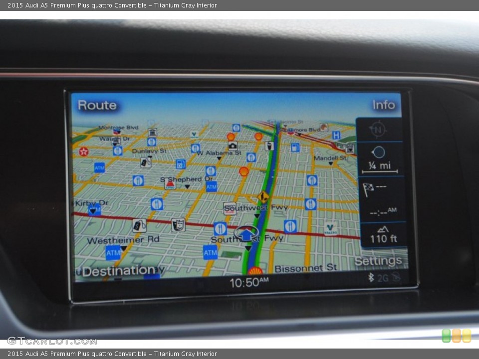 Titanium Gray Interior Navigation for the 2015 Audi A5 Premium Plus quattro Convertible #95724821