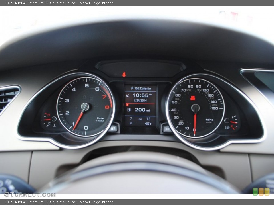 Velvet Beige Interior Gauges for the 2015 Audi A5 Premium Plus quattro Coupe #95729291