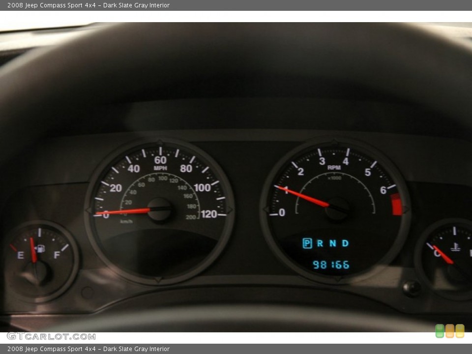 Dark Slate Gray Interior Gauges for the 2008 Jeep Compass Sport 4x4 #95736615