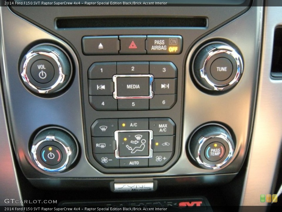 Raptor Special Edition Black/Brick Accent Interior Controls for the 2014 Ford F150 SVT Raptor SuperCrew 4x4 #95753955